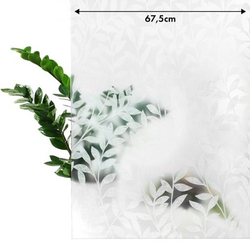 Статическая шпонированная оконная фольга с белыми листьями, витражное стекло, бесклеевое, 67x150 см, сделай сам