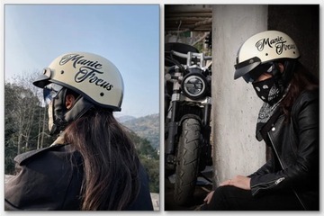 Kask motocyklowy Half Face Double Lens Cool Casco Moto Four Seasons Men