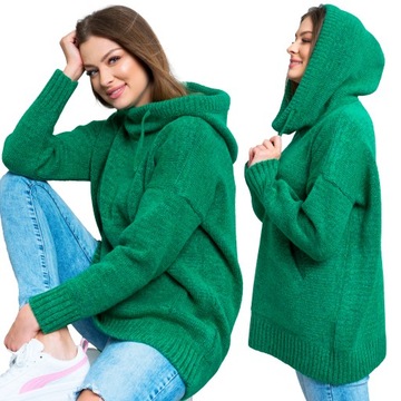 BUENO sweter bluza oversize z kapturem KANGURKA