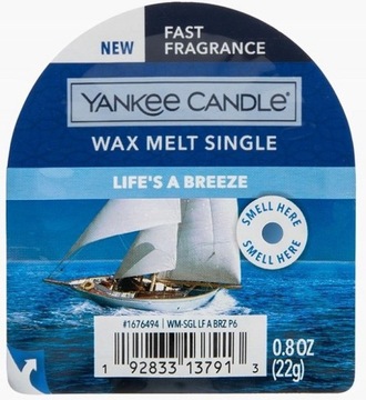 YANKEE CANDLE WOSK WAX LIFE'S A BREEZE 22g