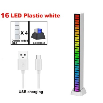 Светодиодная музыкальная лампа RGB, управление через приложение, синхронизация со звуковым компьютером