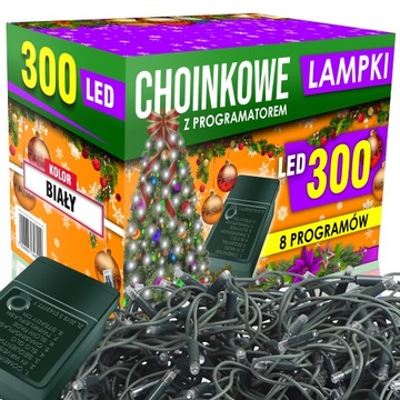 LAMPKI CHOINKOWE 300 LED PROGRAMATOR OŚWIETLENIE ŚWIĄTECZNE LED GIRLANDA
