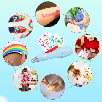 НАБОР РУЧОК ДЛЯ РАСПРОСТРАНЕНИЯ AIRBRUSH FUN, 12 ЦВЕТОВ, 7 трафаретов