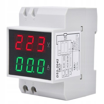 Метр Вольтметр Амперметр 2IN1 AC80-300V DIN