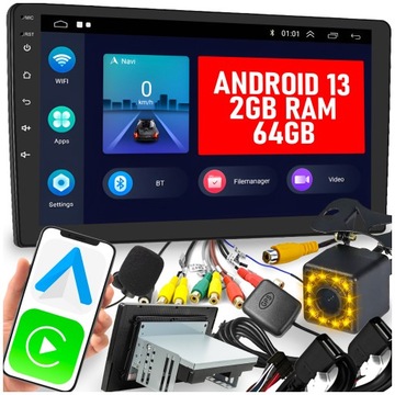 RADIO SAMOCHODOWE 1 DIN ANDROID AUTO CARPLAY MIRROR LINK 2GB/64GB RDS 10