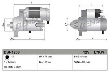 STARTÉR (12V 1 7KW) MERCEDES A (W176) B (W246 W