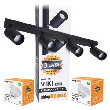 Lampa sufitowa Spot 4x GU10 + 4x żarówka Led 3W