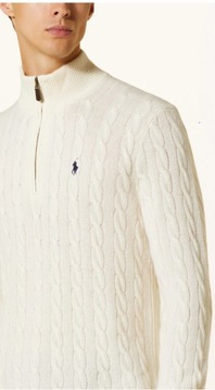 POLO LAUREN Sweter z kaszmirem typu troyer męski rozmiar XXL