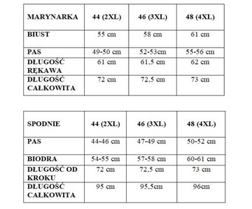 Garnitur damski z paskiem i klamrą GRANAT 4XL 48