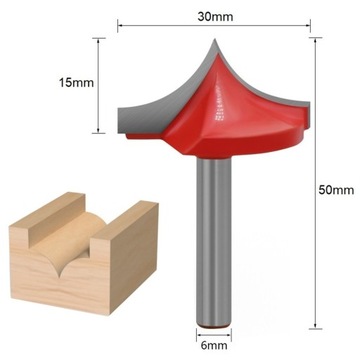 Frez kształtowy zaokrąglający wklęsły 6x 30 TCT 3D