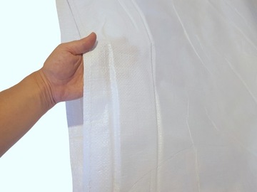 MOCNE WORKI PP 10kg -15kg NA MĄKĘ PIASEK ZBOŻE - 40x60cm - BIAŁE, OBSZYTE