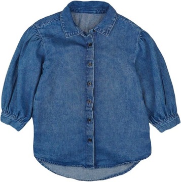 Next Dziewczęca Jeansowa Elegancka Koszula Długi Rękaw Bawełna Jeans 128 cm