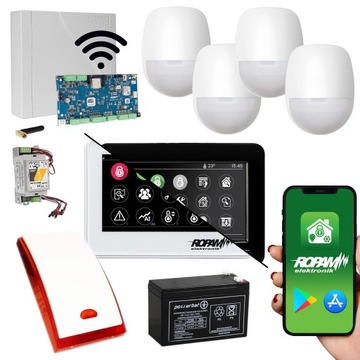 SYSTEM ALARMOWY ROPAM 4 CZUJKI PET HIK WIFI ALARM