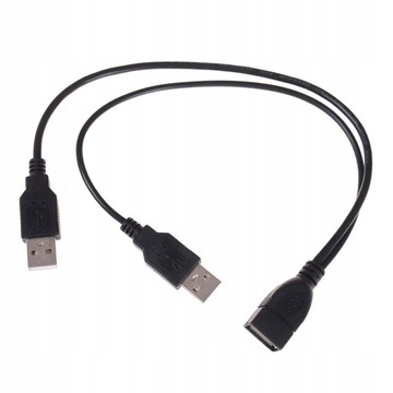 Разъем USB «мама» на 2 «папа», черный