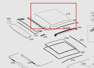 MERCEDES CLA SKLO (OKNO) POSUVNÉ STŘECHA PANORÁMA OE