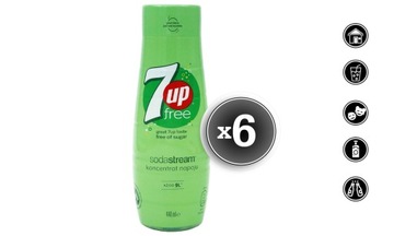 6x КОНЦЕНТРАТ СИРОПА 7up БЕСПЛАТНО ДЛЯ САТУРАТОРА SODASTREAM 9Л НАПИТКА с 440мл