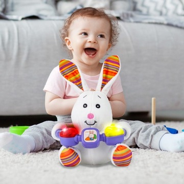 ПЛЮШЕВЫЙ КРОЛИК ИНТЕРАКТИВНЫЙ ЗАЙЧИК ГОВОРИТ ПОЕТ ПЛЮШЕВАЯ ИГРУШКА СВЕТИТ ОГНЯМИ