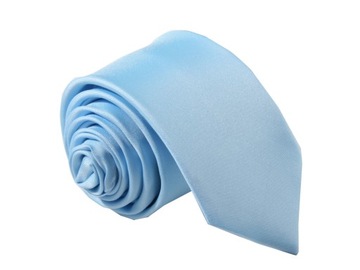 KRAWAT ŻAKARDOWY GŁADKI BŁĘKITNY