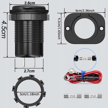 Автомобильный вольтметр USB зарядное устройство QC3.0 2PD 20W