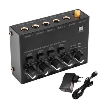 Сверхмалошумящий 4-канальный линейный стереомикшер 4