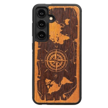 Dřevěné Pouzdro Bewood pro Samsung Galaxy S25 Růže Větrů Merbau