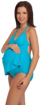 Be Mammy Strój kąpielowy tankini ciążowe kostium kąpielowy Niebieski 42