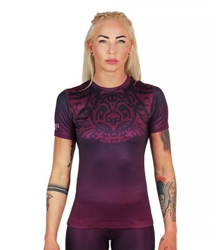 Rashguard damski Mandala Fioletowy krótki rękaw L