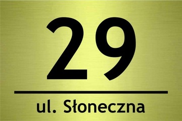 Złota tabliczka adresowa numer domu ALUMINIOWA