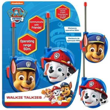 WALKIE TALKIE DLA DZIECKA PAW PATROL PSI PATROL zasięg do 50 metrów