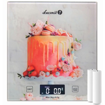 Elektroniczna waga kuchenna szklana precyzyjna Łucznik PT-852EX LCD 5kg/1g