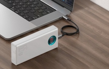 BASEUS POWERBANK 30000 мАч USB-C LIGHTNING MICRO PD QC 65 Вт LED КАБЕЛЬ USB-C