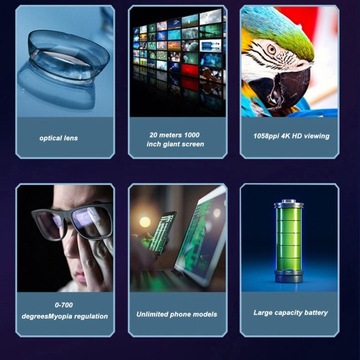 Умные VR-очки-гарнитура 4K HD 3D Imax Gaint Screen Light