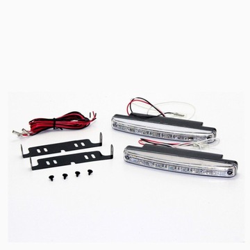 ŚWIATŁA DO JAZDY DZIENNEJ 8 LED z AUTOMATEM DRL DZIENNE AUTOMAT E4RL HOMO.