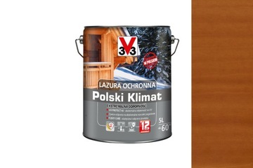 V33 LAZURA OCHRONNA POLSKI KLIMAT 12lat Dąb Złocisty 5L