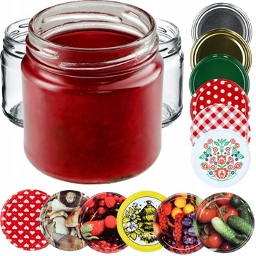 20x БАНКА 200МЛ СТЕКЛЯННЫЕ ПРИГОТОВЛЕНИЯ ВАРЕНЬЕ МЕДОВОЕ + КРЫШКИ FI66