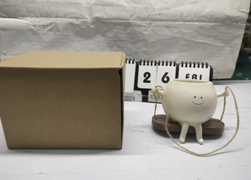 ПОДВЕСНОЙ ЦВЕТОЧНЫЙ ГОРШОК С КАЧУШКОЙ ЦВЕТОЧНЫЙ ГОРШОК С УЛЫБКОЙ-ЛИЦОМ БЕЖЕВЫЙ