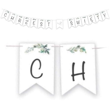 BANER girlanda CHRZEST ŚWIĘTY gołąbek DŁUGA IHS