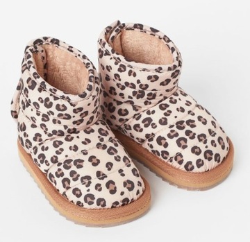 H&M 24 SASZKI BOTKI EMU OCIEPLANE KOZACZKI PANTERKA