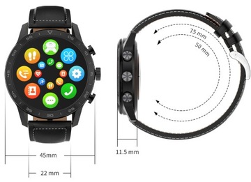 SMARTWATCH MĘSKI ZEGAREK PULS ROZMOWY INDUKCJA JĘZYK POLSKI IP68 SPORT