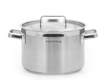 Garnek średni indukcja 7,2 l ze stali nierdzewnej 240 mm pokrywka TECHNICA