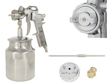 Pistolet lakierniczy S-990 HP zestaw dysz 1,5 i 1,4mm dolny zbiornik 1000ml