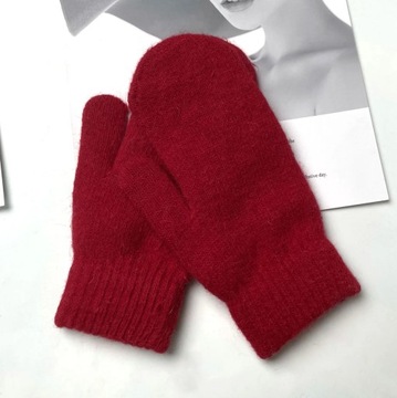 Gloves Female Winter Korean Version of Solid Color All Fingers Winter