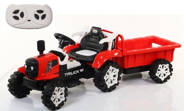 TRAKTOR z PRZYCZEPĄ NA AKUMULATOR 2xSILNIK PILOT MELODIE ŚWIATŁA PRZYCZEPKA