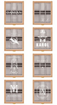 Szkatułka Pudełko na Zegarki 6 szt Grawer Organizer Prezent na Urodziny