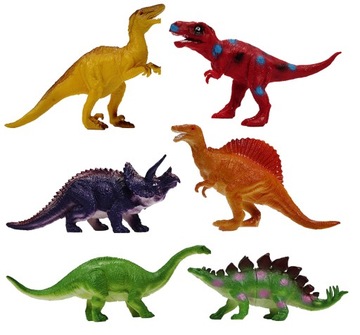 GUMOWE DINOZAURY ZESTAW 6 SZTUK T-REX