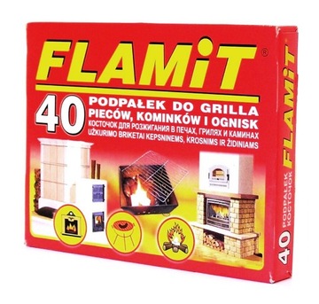 FLAMiT Podpałka w kostce, biała do grilla, pieca, kominka 40 kostek
