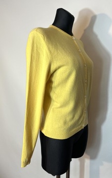 BALLANTYNE kaszmirowy sweter damski kardigan żółty 36/38 PREMIUM