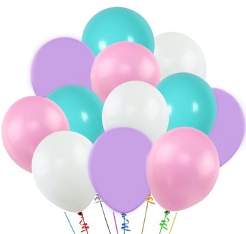 Balony pastelowe MIĘTOWE RÓŻOWE BIAŁE roczek urodziny party KOLOROWE 10szt