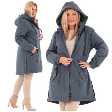 KURTKA PARKA DAMSKA PRZEJŚCIOWA DUŻE ROZMIARY Z KAPTUREM ELEGANCKA
