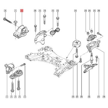ULOŽENÍ MOTORU MEGANE II SCENIC PRAVÁ ORIG.